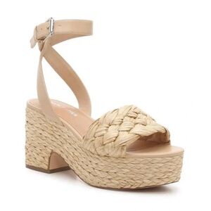 Women's Tan Woven Platform Sandals